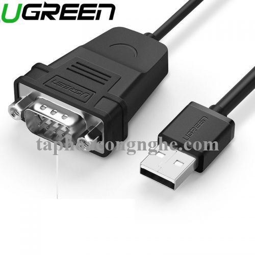 Ugreen 30988 0.5M màu đen USB 2.0 ra 9 chân DB9 RS 232 cổng đực CR104 30030988